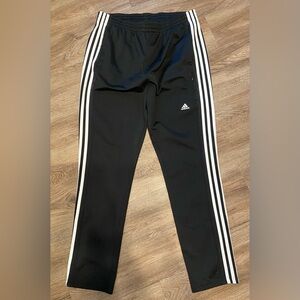 Adidas Black and White Sweatpants with Iconic Stripes